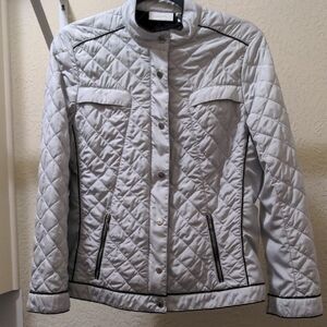 Chico's  Gray Quilted  Jacket, Size 1, VGUC
